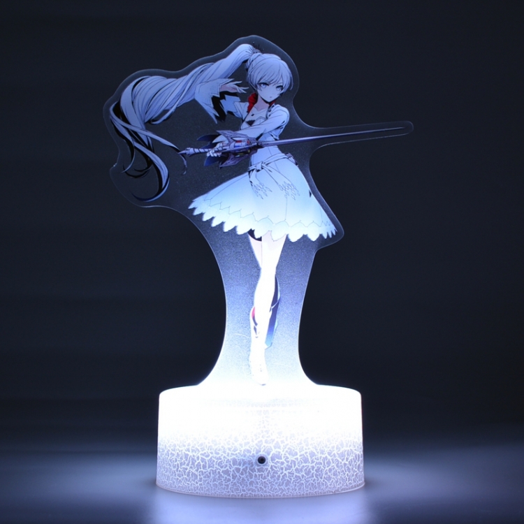 RWBY Acrylic Night Light 16 Color-changing USB Interface Box Set 19X7X4CM white base