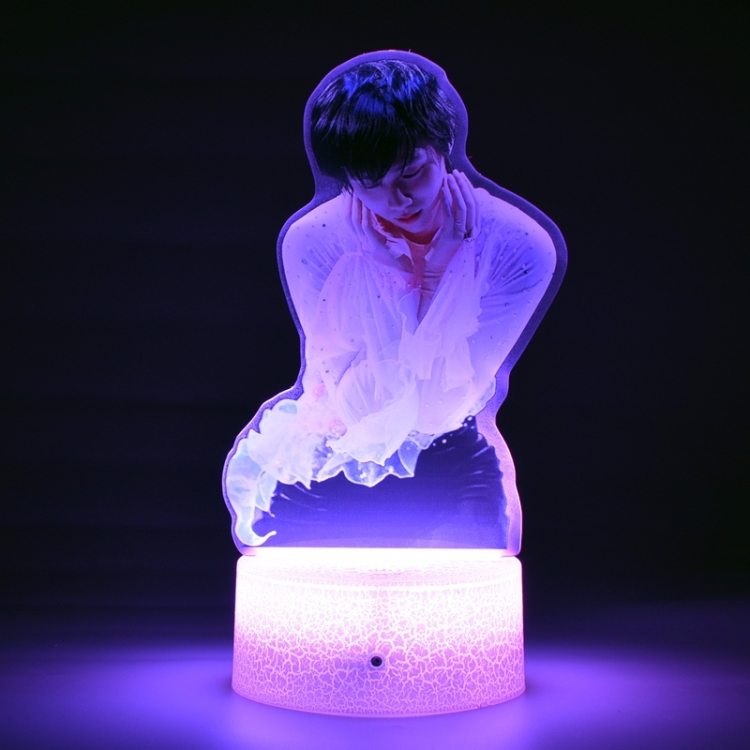 Hanyu-Yuzuru Acrylic Night Light 16 Color-changing USB Interface Box Set 19X7X4CM white base