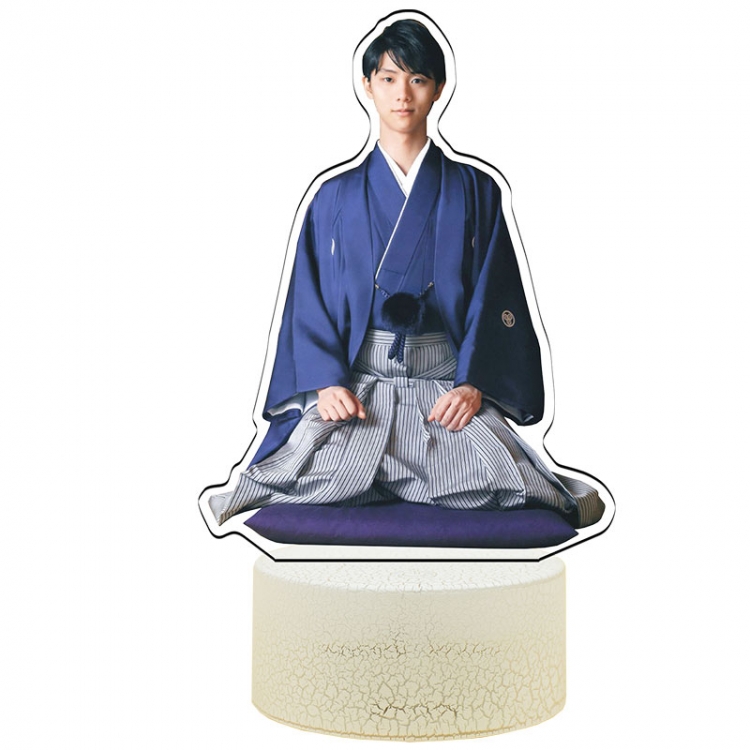 Hanyu-Yuzuru Acrylic Night Light 16 Color-changing USB Interface Box Set 19X7X4CM white base