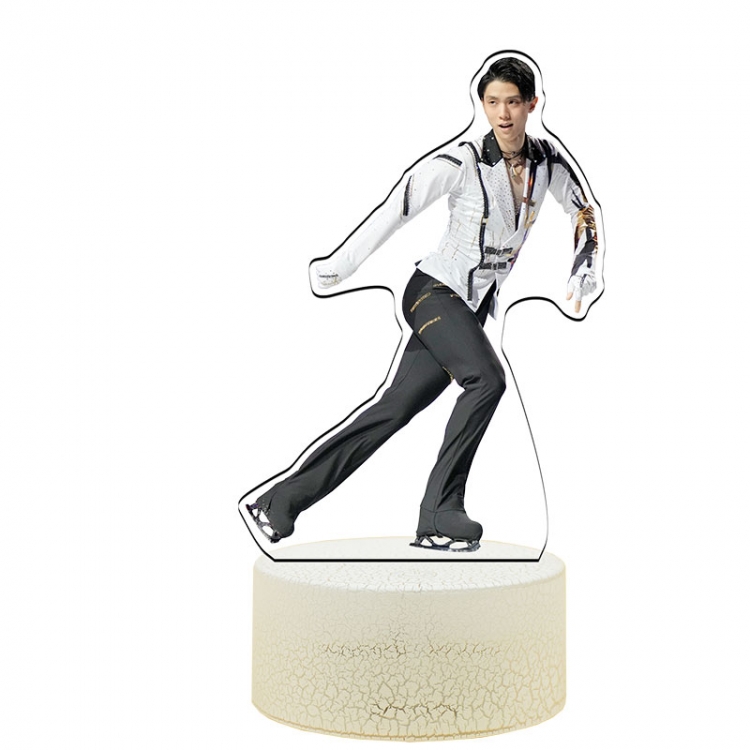 Hanyu-Yuzuru Acrylic Night Light 16 Color-changing USB Interface Box Set 19X7X4CM white base