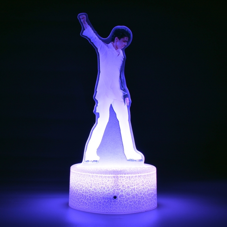 Hanyu-Yuzuru Acrylic Night Light 16 Color-changing USB Interface Box Set 19X7X4CM white base