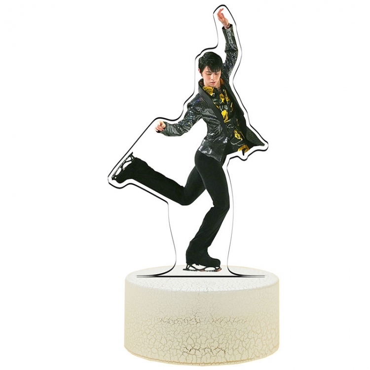 Hanyu-Yuzuru Acrylic Night Light 16 Color-changing USB Interface Box Set 19X7X4CM white base