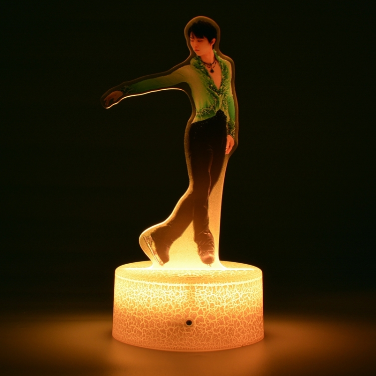 Hanyu-Yuzuru Acrylic Night Light 16 Color-changing USB Interface Box Set 19X7X4CM white base