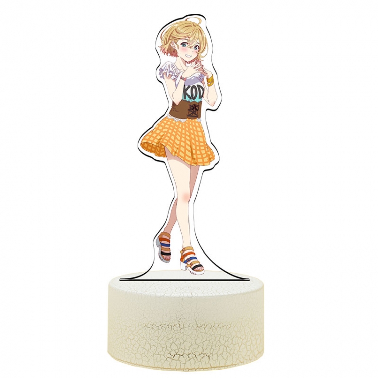 Rent-A-Girlfriend Acrylic Night Light 16 Color-changing USB Interface Box Set 19X7X4CM white base