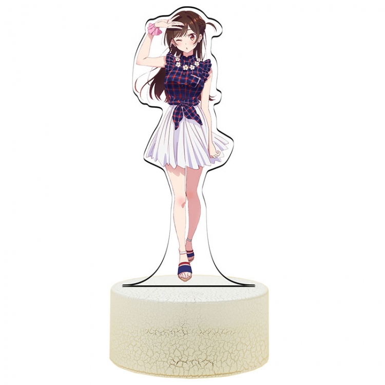 Rent-A-Girlfriend Acrylic Night Light 16 Color-changing USB Interface Box Set 19X7X4CM white base