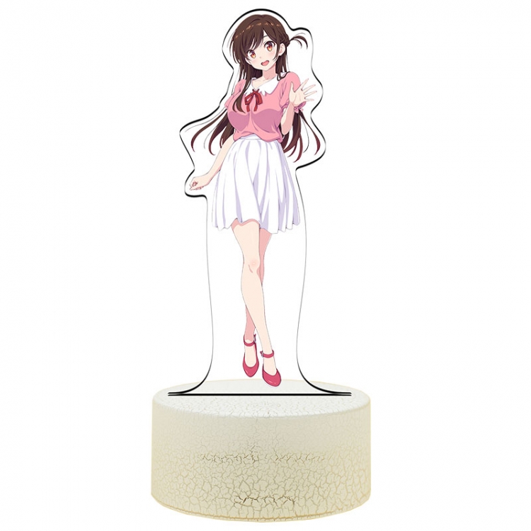 Rent-A-Girlfriend Acrylic Night Light 16 Color-changing USB Interface Box Set 19X7X4CM white base