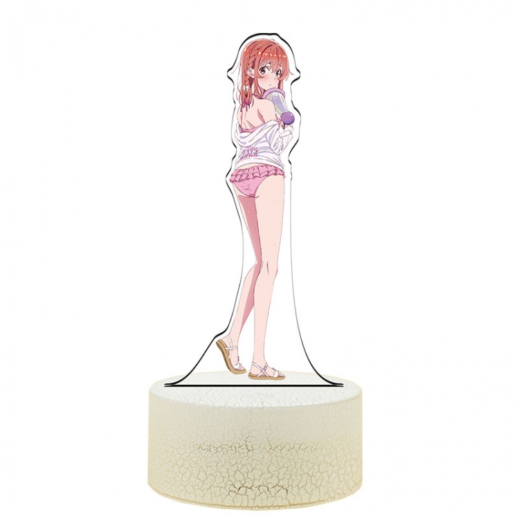 Rent-A-Girlfriend Acrylic Night Light 16 Color-changing USB Interface Box Set 19X7X4CM white base