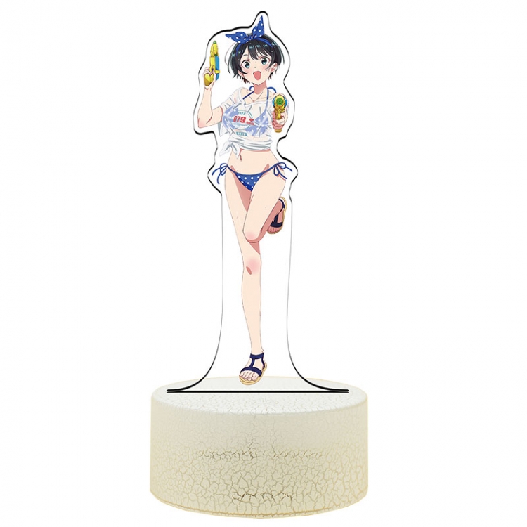 Rent-A-Girlfriend Acrylic Night Light 16 Color-changing USB Interface Box Set 19X7X4CM white base