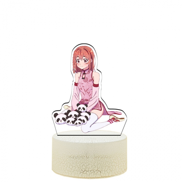 Rent-A-Girlfriend Acrylic Night Light 16 Color-changing USB Interface Box Set 19X7X4CM white base