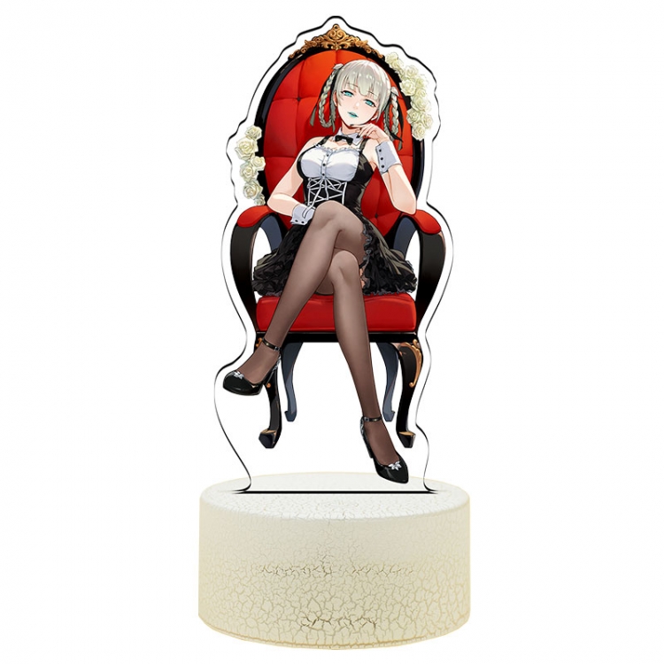 Kakegurui Acrylic Night Light 16 Color-changing USB Interface Box Set 19X7X4CM white base