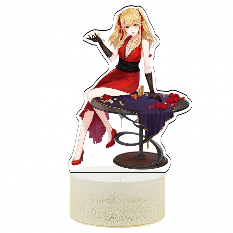 Kakegurui Acrylic Night Light 16 Color-changing USB Interface Box Set 19X7X4CM white base