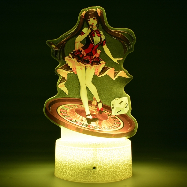 Kakegurui Acrylic Night Light 16 Color-changing USB Interface Box Set 19X7X4CM white base