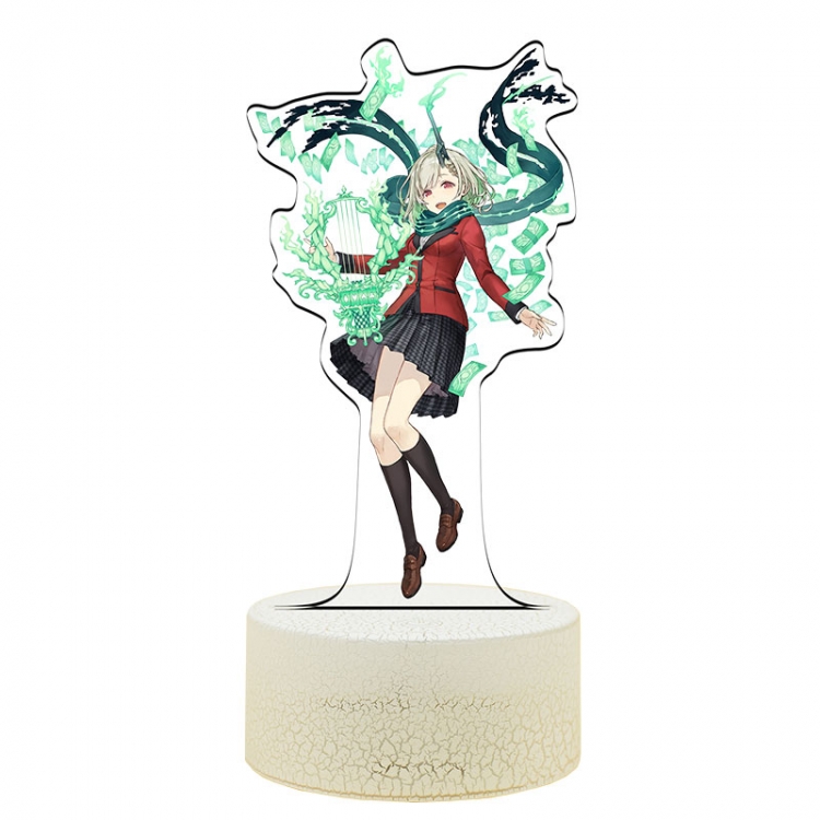 Kakegurui Acrylic Night Light 16 Color-changing USB Interface Box Set 19X7X4CM white base