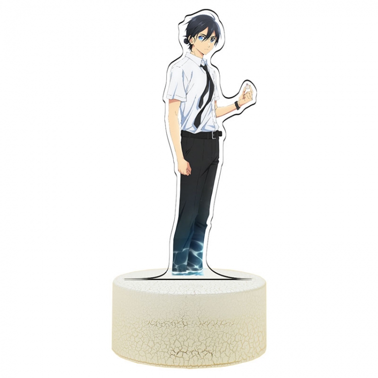 summer time Ajiro-Shinpei Acrylic Night Light 16 Color-changing USB Interface Box Set 19X7X4CM white base