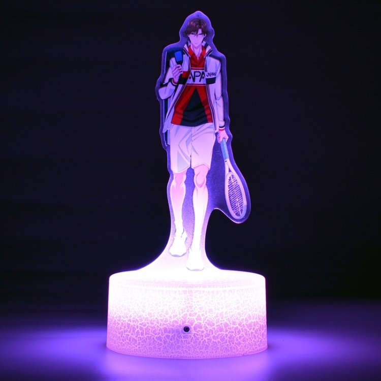 New prince of tennis Tezuka-Kunimitsu Acrylic Night Light 16 Color-changing USB Interface Box Set 19X7X4CM white base