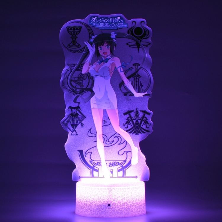 Is it wrong to try to Pick Up Girls in a Dungeon Acrylic Night Light 16 Color-changing USB Interface Box Set 19X7X4CM wh