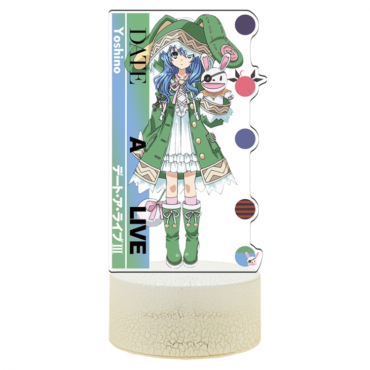 Date-A-Live Acrylic Night Light 16 Color-changing USB Interface Box Set 19X7X4CM white base