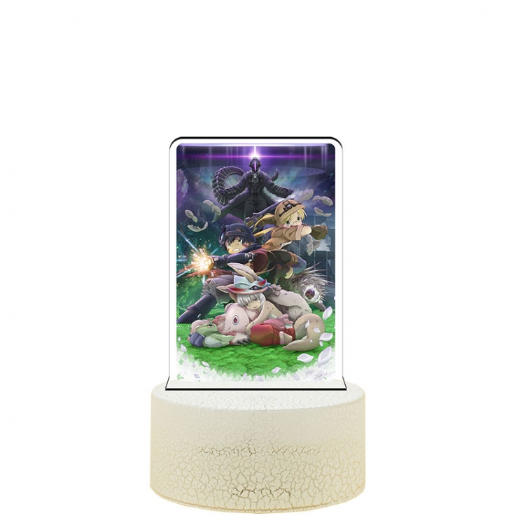 Made in Abyss Acrylic Night Light 16 Color-changing USB Interface Box Set 19X7X4CM white base