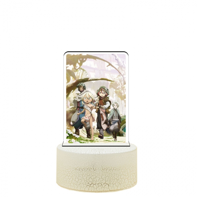 Made in Abyss Acrylic Night Light 16 Color-changing USB Interface Box Set 19X7X4CM white base