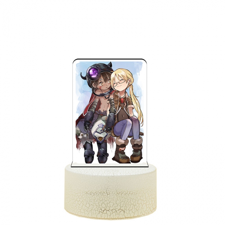 Made in Abyss Acrylic Night Light 16 Color-changing USB Interface Box Set 19X7X4CM white base