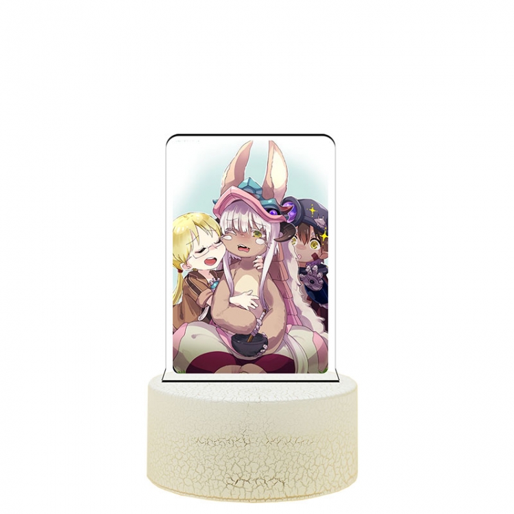Made in Abyss Acrylic Night Light 16 Color-changing USB Interface Box Set 19X7X4CM white base