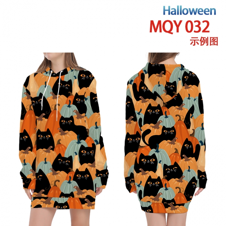 Helloween Full color printed hooded long sweater from XS to 4XL MQY-032