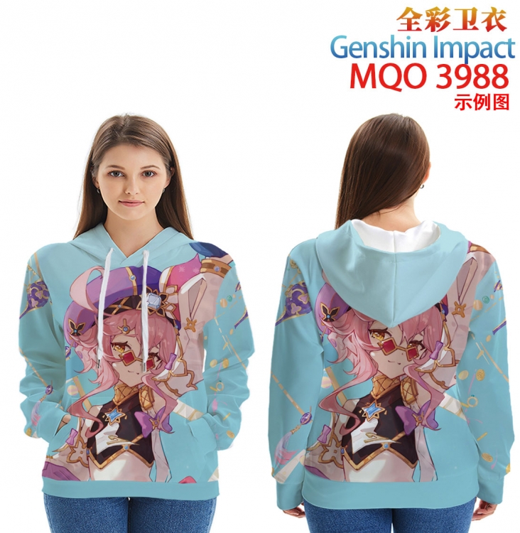 Genshin Impact Long Sleeve Hooded Full Color Patch Pocket Sweatshirt from XXS to 4XL MQO 3988