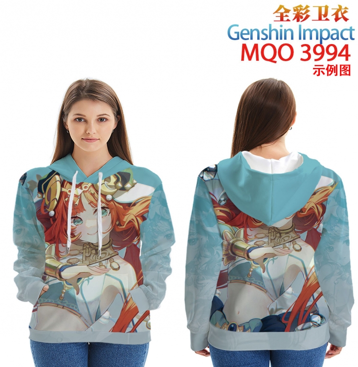 Genshin Impact Long Sleeve Hooded Full Color Patch Pocket Sweatshirt from XXS to 4XL MQO 3994