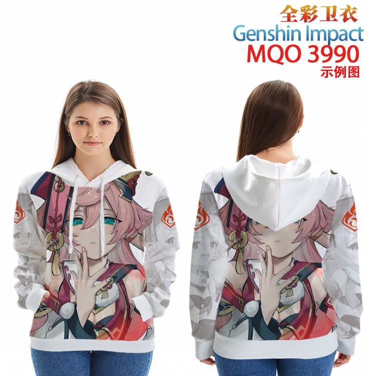 Genshin Impact Long Sleeve Hooded Full Color Patch Pocket Sweatshirt from XXS to 4XL MQO 3990