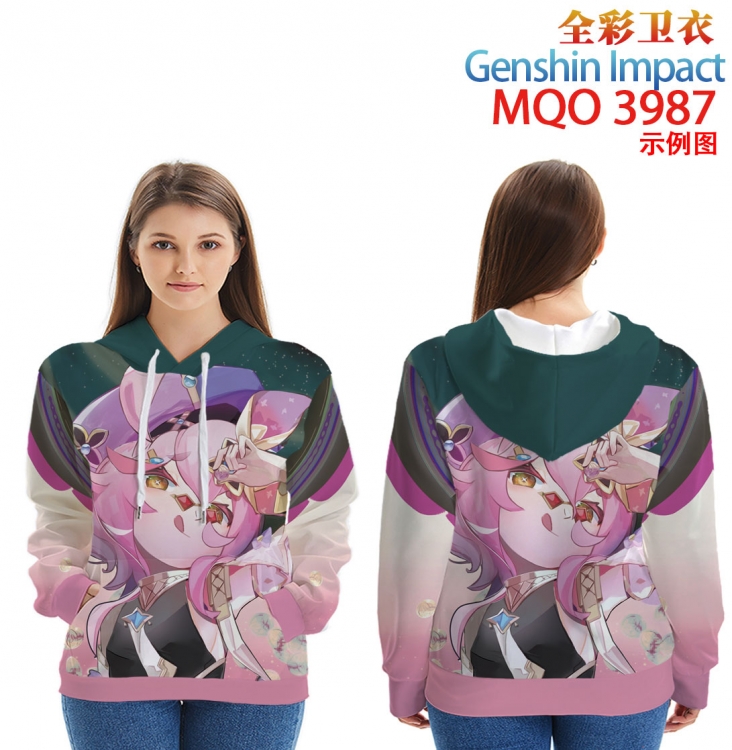 Genshin Impact Long Sleeve Hooded Full Color Patch Pocket Sweatshirt from XXS to 4XL MQO 3987