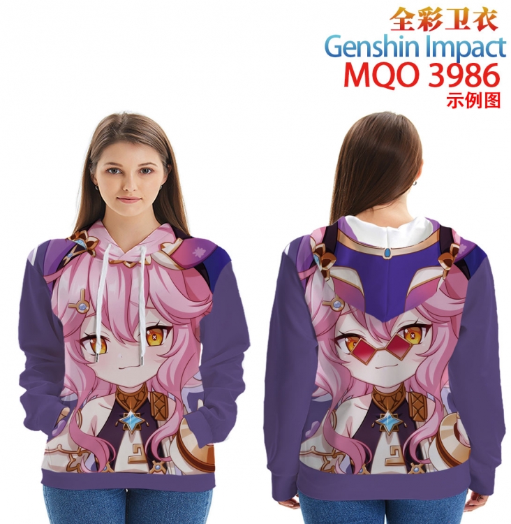 Genshin Impact Long Sleeve Hooded Full Color Patch Pocket Sweatshirt from XXS to 4XL  MQO 3986