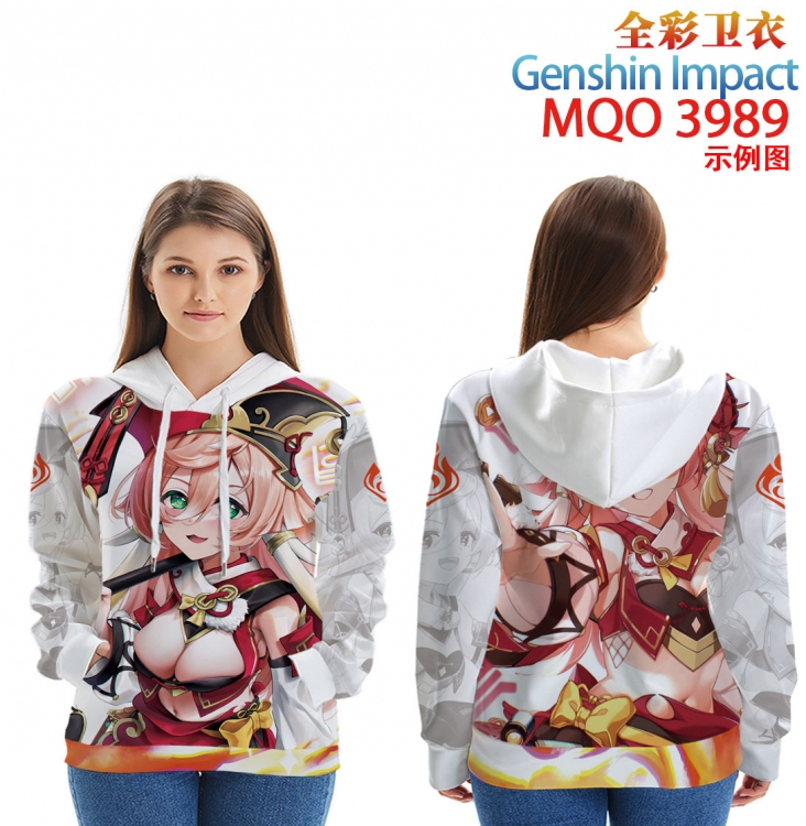 Genshin Impact Long Sleeve Hooded Full Color Patch Pocket Sweatshirt from XXS to 4XL MQO 3989