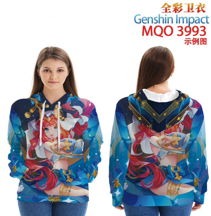 Genshin Impact Long Sleeve Hooded Full Color Patch Pocket Sweatshirt from XXS to 4XL MQO 3993