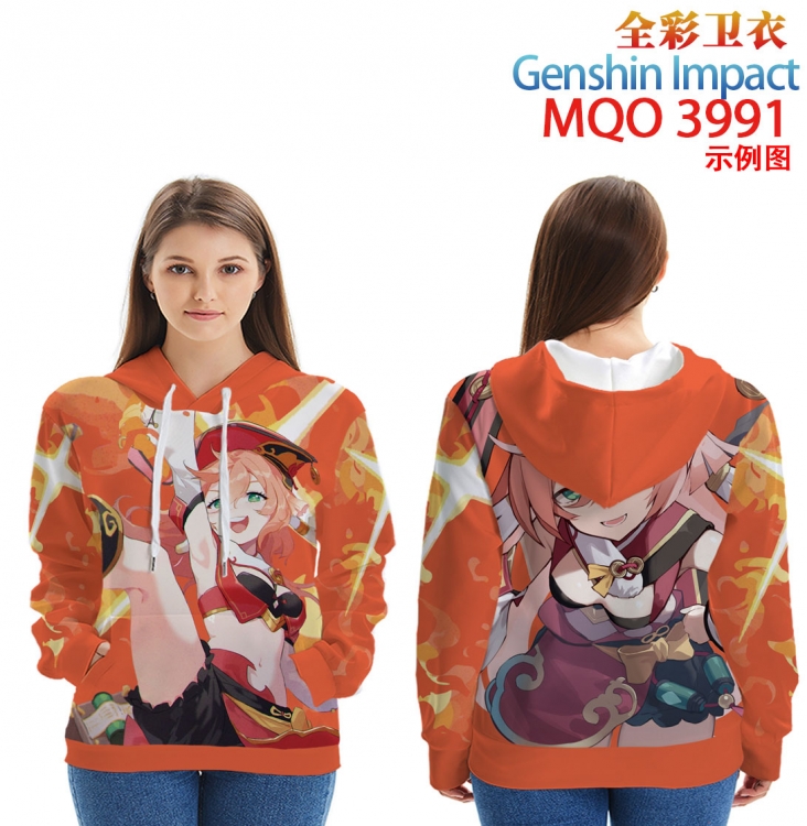 Genshin Impact Long Sleeve Hooded Full Color Patch Pocket Sweatshirt from XXS to 4XL MQO 3991