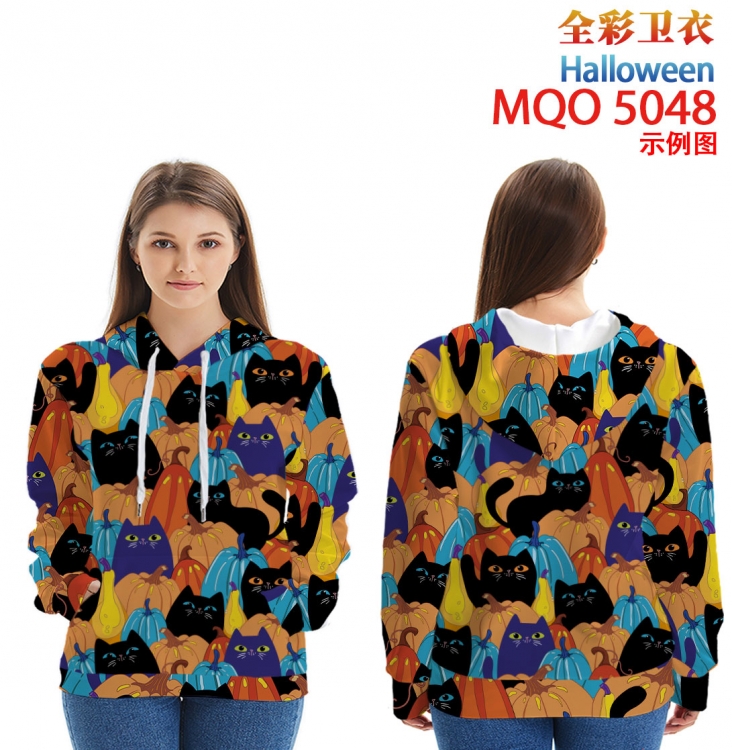 Helloween Long Sleeve Hooded Full Color Patch Pocket Sweatshirt from XXS to 4XL  MQO-5048