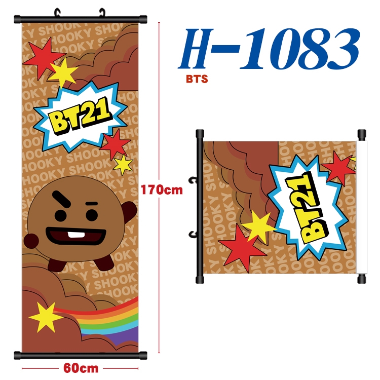 BTS Black plastic rod cloth hanging canvas painting 60x170cm  H-1083A