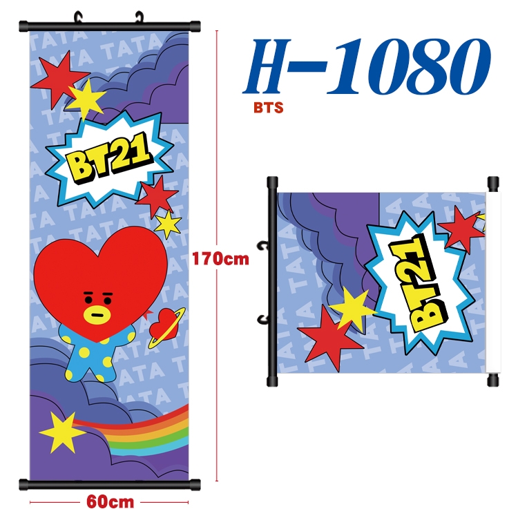 BTS Black plastic rod cloth hanging canvas painting 60x170cm  H-1080A