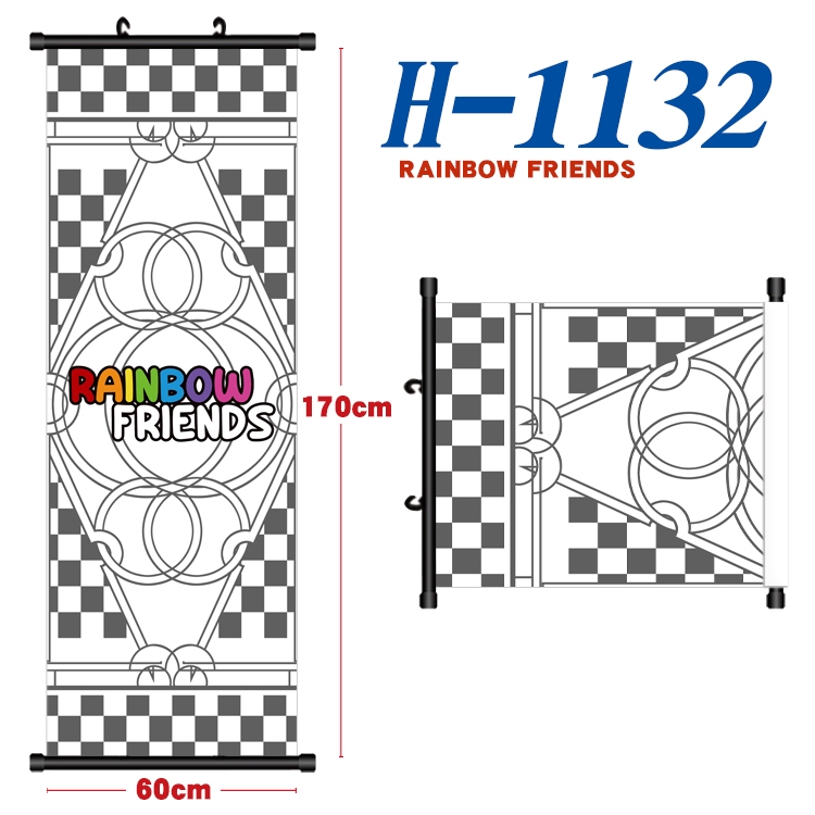 Rainbow friends Black plastic rod cloth hanging canvas painting 60x170cm H-1132A