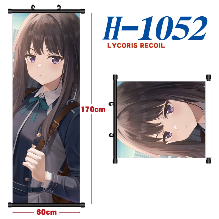 Lycoris Recoil Black plastic rod cloth hanging canvas painting 60x170cm H-1052A