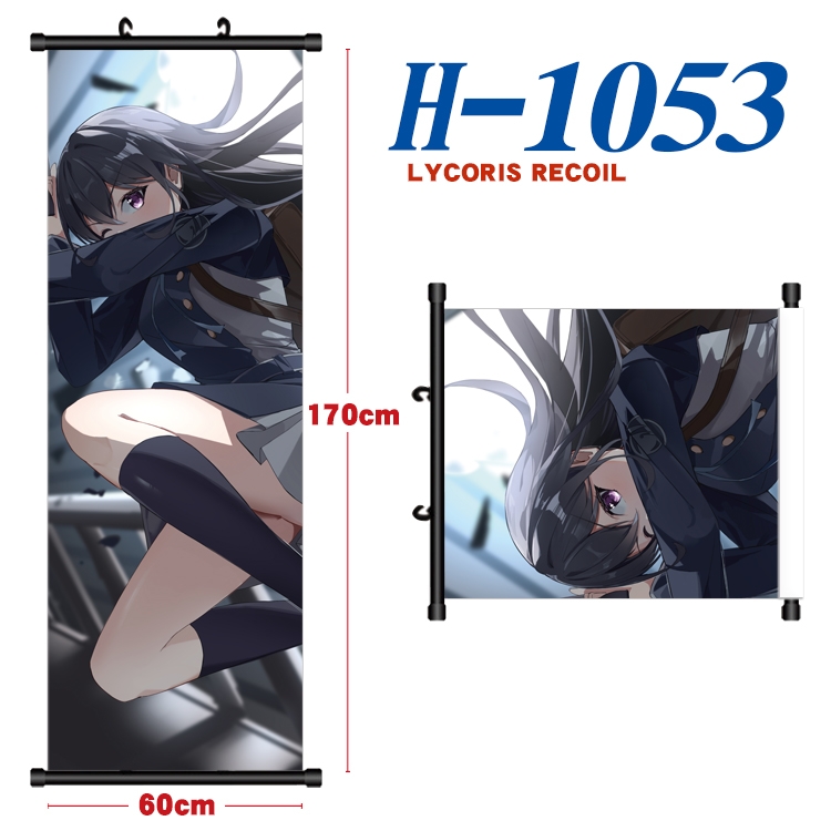 Lycoris Recoil Black plastic rod cloth hanging canvas painting 60x170cm H-1053A