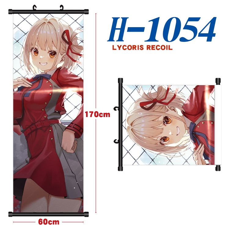 Lycoris Recoil Black plastic rod cloth hanging canvas painting 60x170cm H-1054A