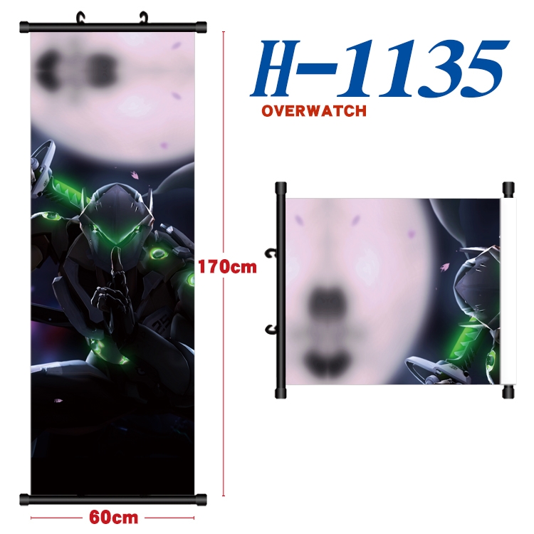 Overwatch Black plastic rod cloth hanging canvas painting 60x170cm H-1135A