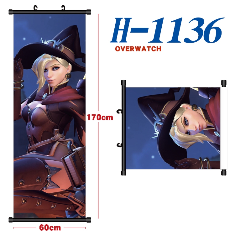 Overwatch Black plastic rod cloth hanging canvas painting 60x170cm H-1136A