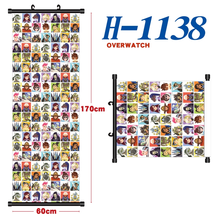 Overwatch Black plastic rod cloth hanging canvas painting 60x170cm  H-1138A