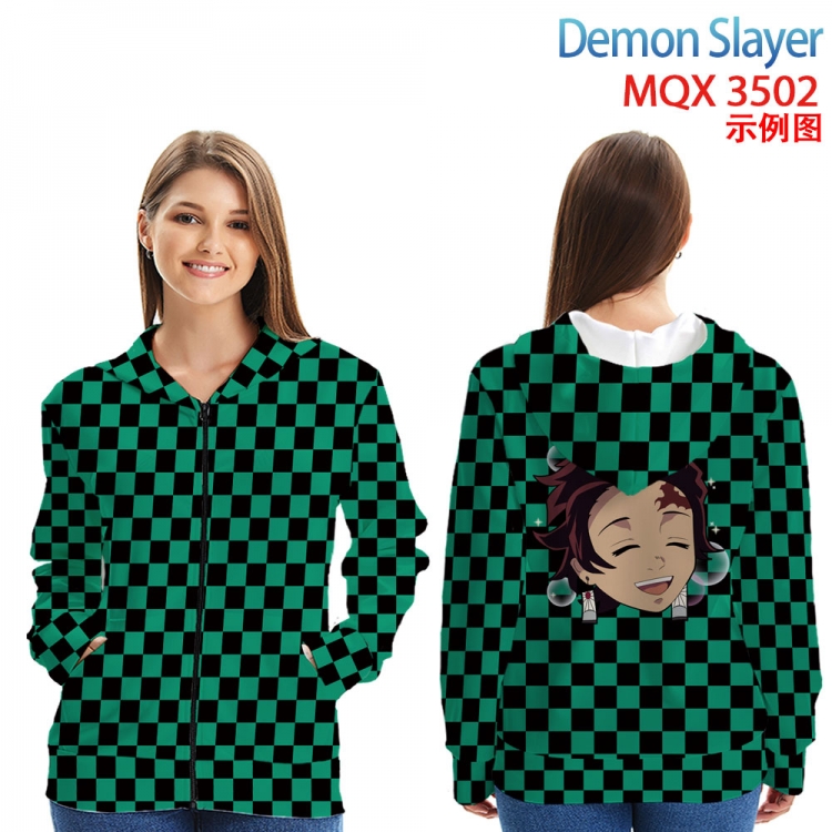 Demon Slayer Kimets Anime Zip patch pocket sweatshirt jacket Hoodie from 2XS to 4XL MQX3502