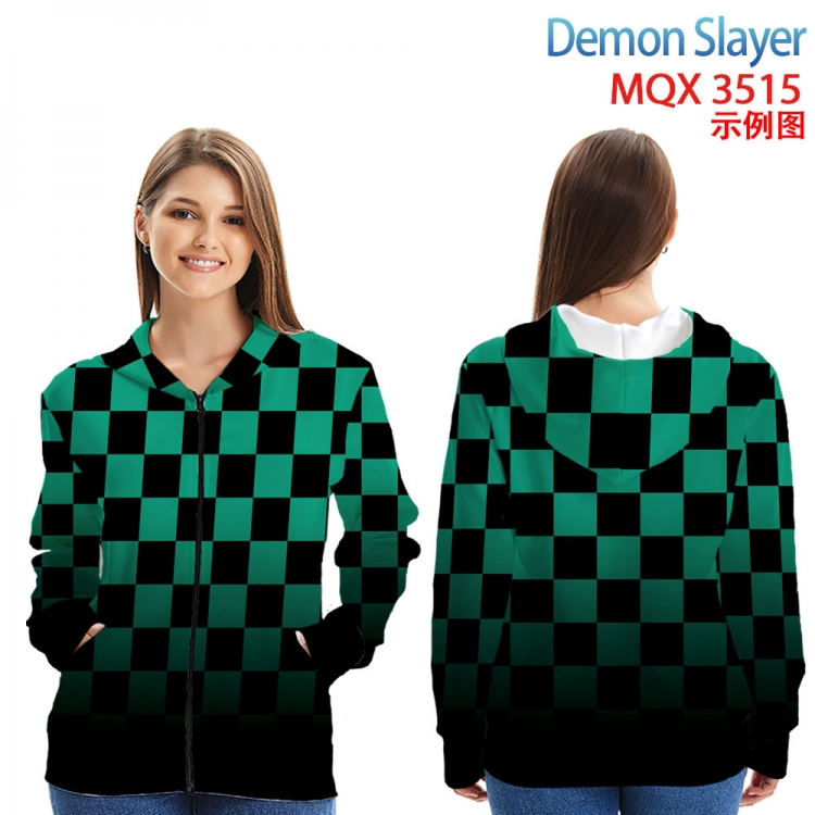 Demon Slayer Kimets Anime Zip patch pocket sweatshirt jacket Hoodie from 2XS to 4XL  MQX3515