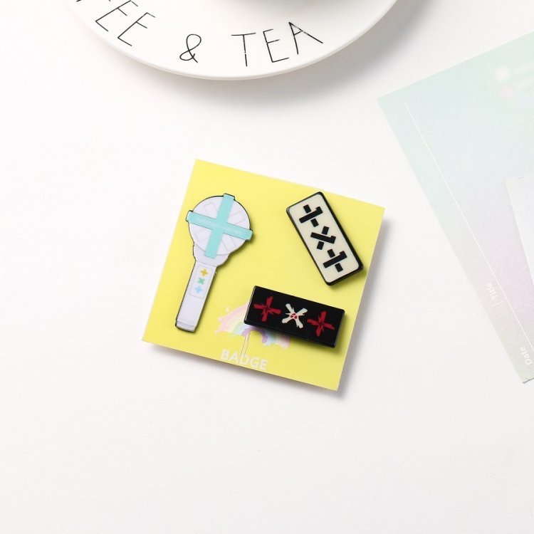txt Korean group star PVC brooch badge price for 5 pcs