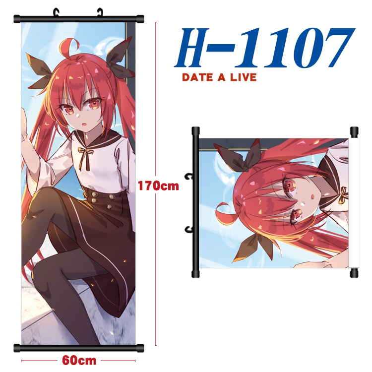 Date-A-Live Black plastic rod cloth hanging canvas painting 60x170cm H-1107A