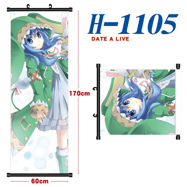 Date-A-Live Black plastic rod cloth hanging canvas painting 60x170cm H-1105A