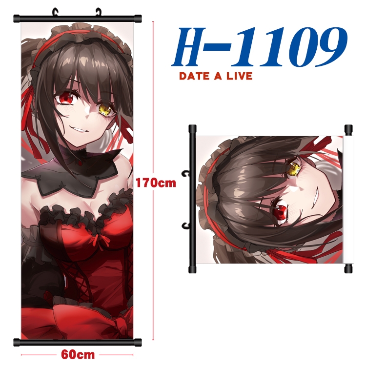 Date-A-Live Black plastic rod cloth hanging canvas painting 60x170cm H-1109A